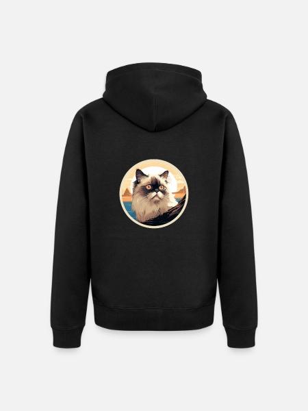 Himalayan cat - Unisex Premium Organic Zip Hoodie - black