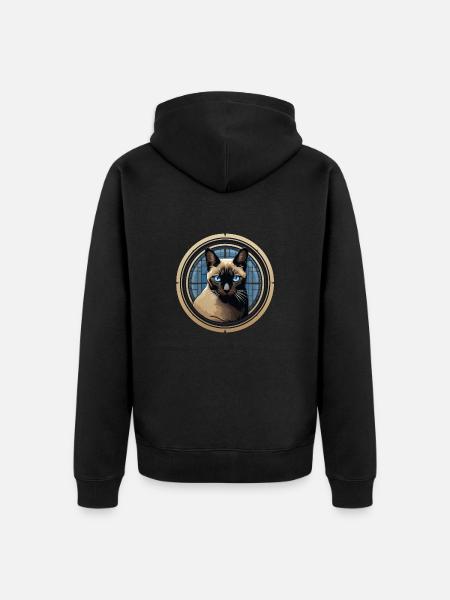 Siamese cat - Unisex Premium Organic Zip Hoodie - black
