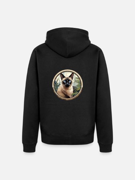 Siamese cat - Unisex Premium Organic Zip Hoodie - black