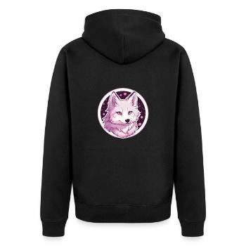 Wolf Anime - Unisex Premium Organic Zip Hoodie - black - Back - Nico (187cm)