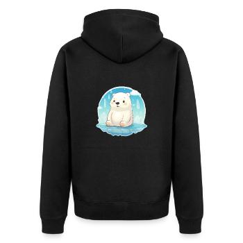 mignon petit ours polaire - Veste à capuche bio Premium Unisexe - noir - Dos - Nico (187cm)