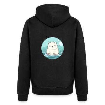mignon petit ours polaire - Veste à capuche bio Premium Unisexe - noir - Dos - Nico (187cm)
