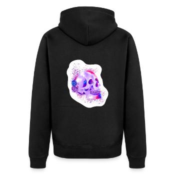 Skull - Skull - Unisex Premium Organic Zip Hoodie - black - Back - Nico (187cm)