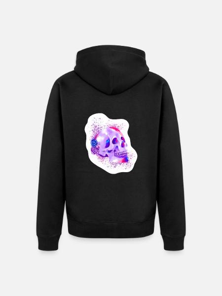 Schädel - Schädel - Unisex Premium Bio Zip Hoodie - Schwarz