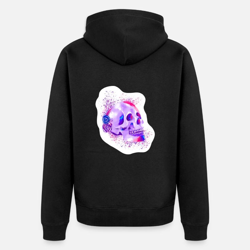 Schädel - Schädel - Unisex Premium Bio Zip Hoodie - Schwarz