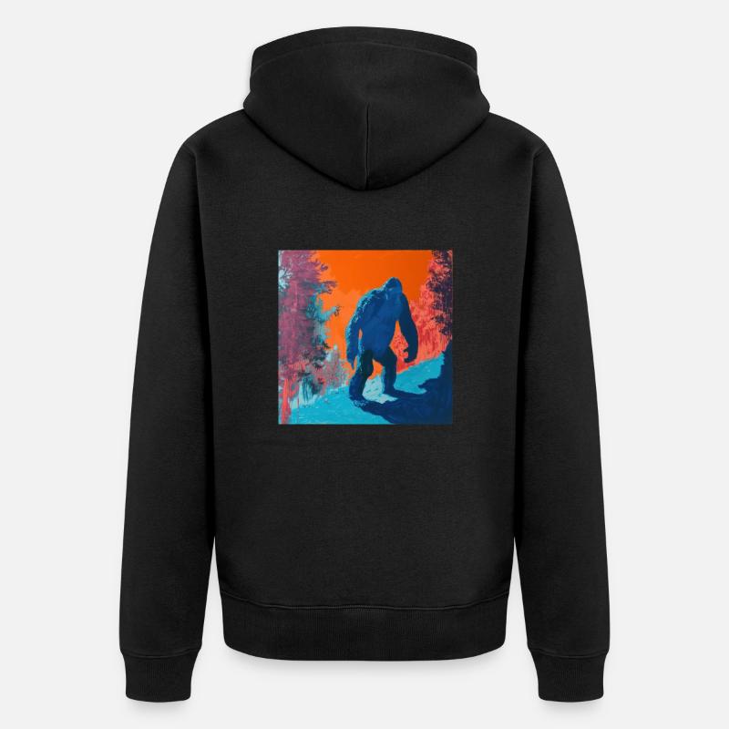 BigFoot, big foot, sasquatch - Veste à capuche bio Premium Unisexe - noir
