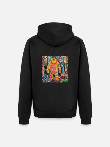 BigFoot, big foot, sasquatch - Unisex Premium Organic Zip Hoodie - black