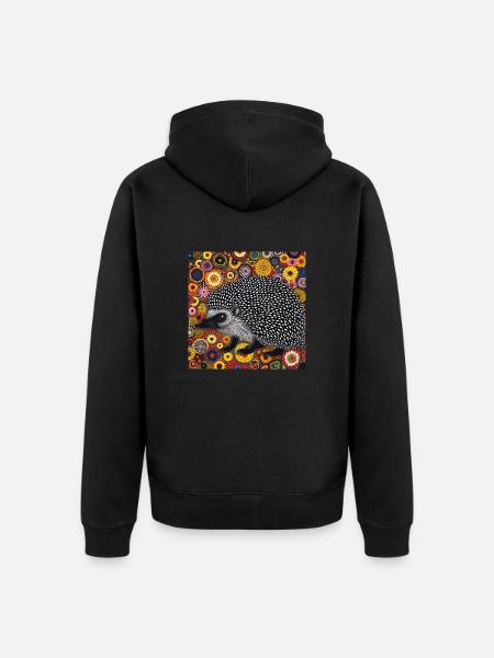igel, bunt, tier, geschenk, geschenkidee - Unisex Premium Bio Zip Hoodie - Schwarz
