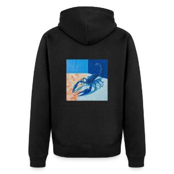 scorpion, bunt, tier, geschenk, geschenkidee - Unisex Premium Bio Zip Hoodie - Schwarz - Hinten - Nico (187cm)