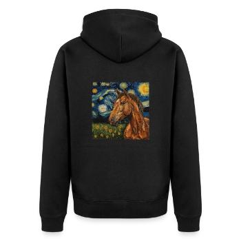 Cheval Van Gogh - Veste à capuche bio Premium Unisexe - noir - Dos - Nico (187cm)