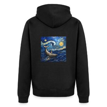 Poisson-baleine Van Gogh - Veste à capuche bio Premium Unisexe - noir - Dos - Nico (187cm)