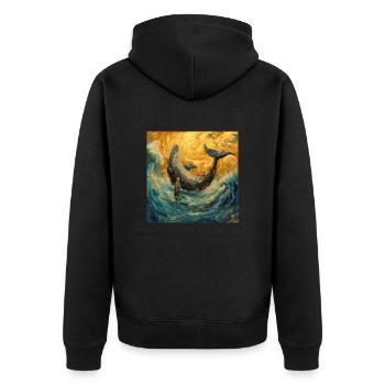 Poisson-baleine Van Gogh - Veste à capuche bio Premium Unisexe - noir - Dos - Nico (187cm)