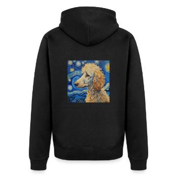 Caniche, Chien, Van Gogh, Nuit Étoilée - Veste à capuche bio Premium Unisexe - noir - Dos - Nico (187cm)