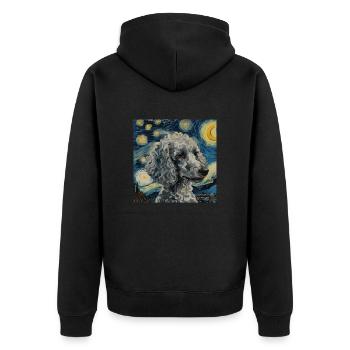 Caniche, Chien, Van Gogh, Nuit Étoilée - Veste à capuche bio Premium Unisexe - noir - Dos - Nico (187cm)