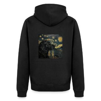 Labrador retriever, Labrador, chien, van gogh - Veste à capuche bio Premium Unisexe - noir - Dos - Nico (187cm)