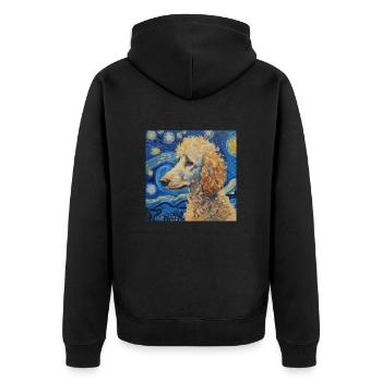 Poodle Van Gogh Gift - Unisex Premium Organic Zip Hoodie - black - Back - Nico (187cm)