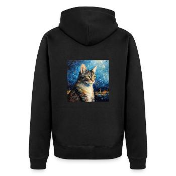 Chat, Motif De Chat - Veste à capuche bio Premium Unisexe - noir - Dos - Nico (187cm)