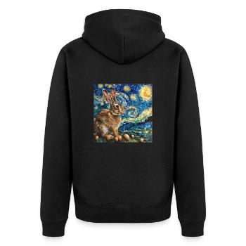 easter bunny, easter, bunny, happy easter, easter eggs - Unisex Premium Organic Zip Hoodie - black - Back - Nico (187cm)