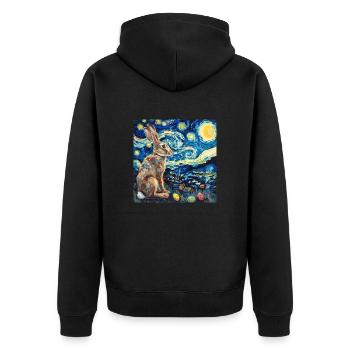 easter bunny, easter, bunny, happy easter, easter eggs - Unisex Premium Organic Zip Hoodie - black - Back - Nico (187cm)