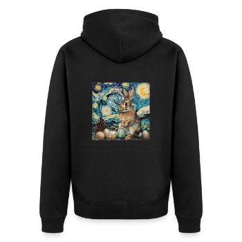 easter bunny, easter, bunny, happy easter, easter eggs - Unisex Premium Organic Zip Hoodie - black - Back - Nico (187cm)
