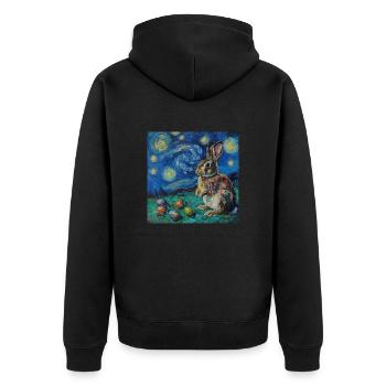 easter bunny, easter, bunny, happy easter, easter eggs - Unisex Premium Organic Zip Hoodie - black - Back - Nico (187cm)