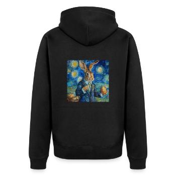 easter bunny, easter, bunny, happy easter, easter eggs - Unisex Premium Organic Zip Hoodie - black - Back - Nico (187cm)