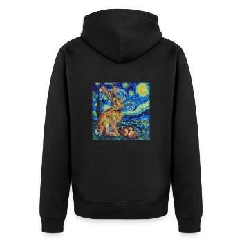 easter bunny, easter, bunny, happy easter, easter eggs - Unisex Premium Organic Zip Hoodie - black - Back - Nico (187cm)