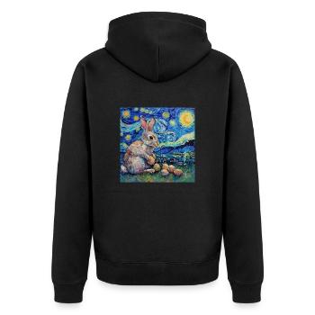 easter bunny, easter, bunny, happy easter, easter eggs - Unisex Premium Organic Zip Hoodie - black - Back - Nico (187cm)