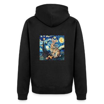 easter bunny, easter, bunny, happy easter, easter eggs - Unisex Premium Organic Zip Hoodie - black - Back - Nico (187cm)
