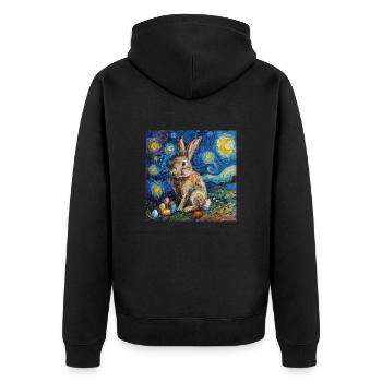 easter bunny, easter, bunny, happy easter, easter eggs - Unisex Premium Organic Zip Hoodie - black - Back - Nico (187cm)