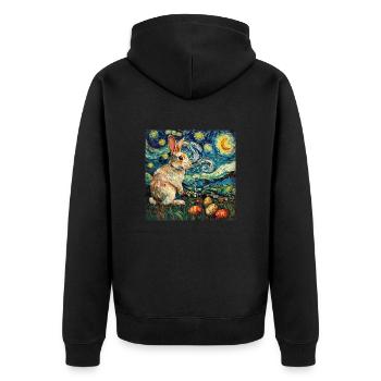 easter bunny, easter, bunny, happy easter, easter eggs - Unisex Premium Organic Zip Hoodie - black - Back - Nico (187cm)