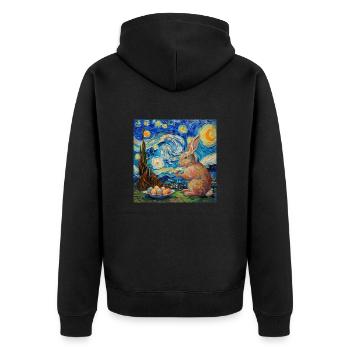 easter bunny, easter, bunny, happy easter, easter eggs - Unisex Premium Organic Zip Hoodie - black - Back - Nico (187cm)