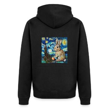 easter bunny, easter, bunny, happy easter, easter eggs - Unisex Premium Organic Zip Hoodie - black - Back - Nico (187cm)