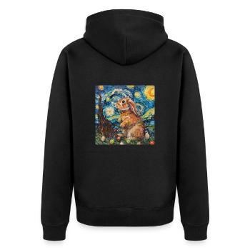 easter bunny, easter, bunny, happy easter, easter eggs - Unisex Premium Organic Zip Hoodie - black - Back - Nico (187cm)