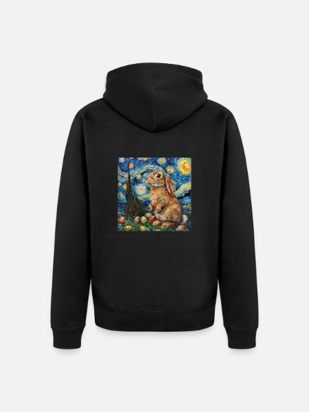 Easter Bunny, Easter, Bunny - Unisex Premium Organic Zip Hoodie - black