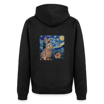 easter bunny, easter, bunny, happy easter, easter eggs - Unisex Premium Organic Zip Hoodie - black - Back - Nico (187cm)