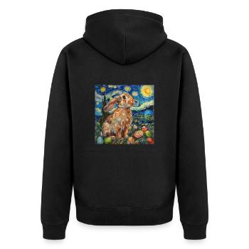 easter bunny, easter, bunny, happy easter, easter eggs - Unisex Premium Organic Zip Hoodie - black - Back - Nico (187cm)