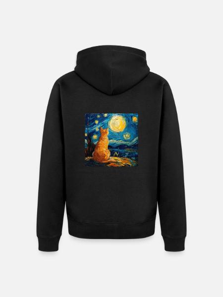 Chat, Motif De Chat - Veste à capuche bio Premium Unisexe - noir