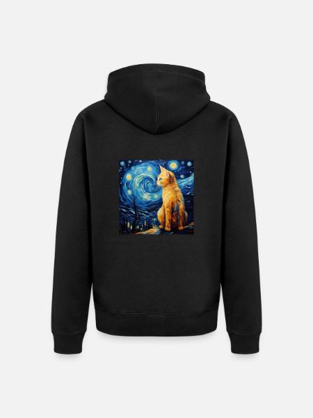 Cat, cat motif - Unisex Premium Organic Zip Hoodie - black