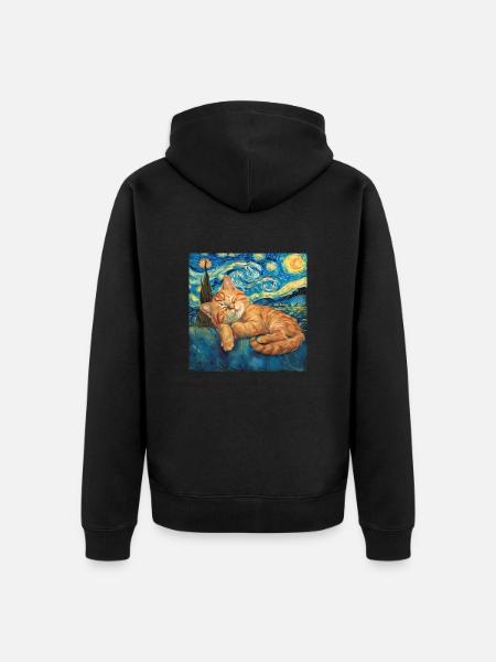 Chat, motif chat, cadeau - Veste à capuche bio Premium Unisexe - noir