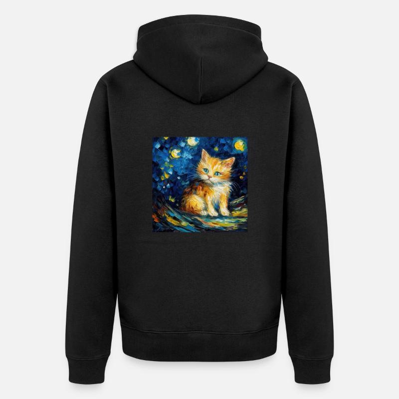 Chat, motif chat, cadeau - Veste à capuche bio Premium Unisexe - noir