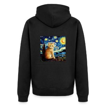 Chat, motif chat, cadeau - Veste à capuche bio Premium Unisexe - noir - Dos - Nico (187cm)