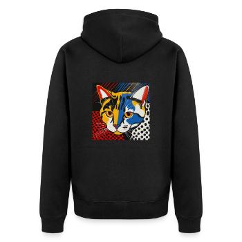 Chat, Motif De Chat - Veste à capuche bio Premium Unisexe - noir - Dos - Nico (187cm)