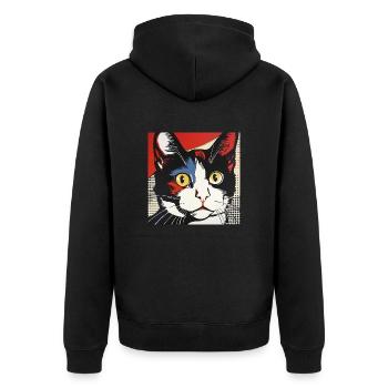 Chat, Motif De Chat - Veste à capuche bio Premium Unisexe - noir - Dos - Nico (187cm)