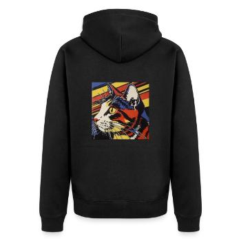 Chat, Motif De Chat - Veste à capuche bio Premium Unisexe - noir - Dos - Nico (187cm)