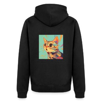Chat, Motif De Chat - Veste à capuche bio Premium Unisexe - noir - Dos - Nico (187cm)