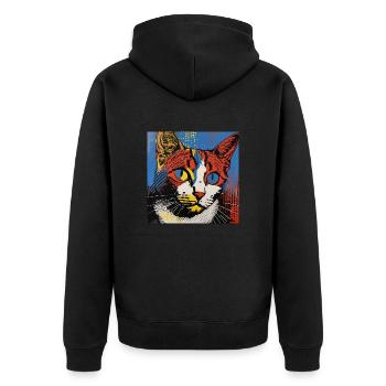Chat, Motif De Chat - Veste à capuche bio Premium Unisexe - noir - Dos - Nico (187cm)
