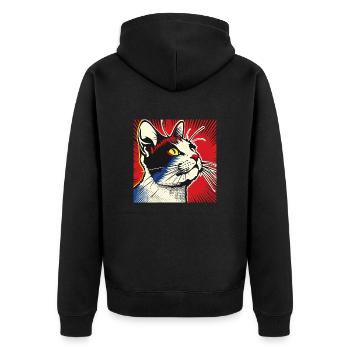Chat, Motif De Chat - Veste à capuche bio Premium Unisexe - noir - Dos - Nico (187cm)