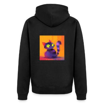 Chat, Motif De Chat - Veste à capuche bio Premium Unisexe - noir - Dos - Nico (187cm)
