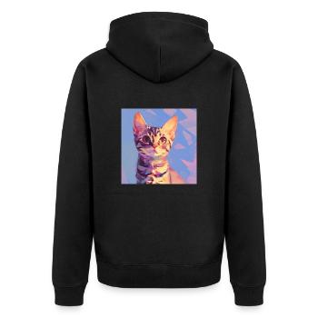 Chat, Motif De Chat - Veste à capuche bio Premium Unisexe - noir - Dos - Nico (187cm)